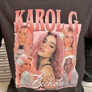 Trendy Black Graphic Tee with Pink Highlights